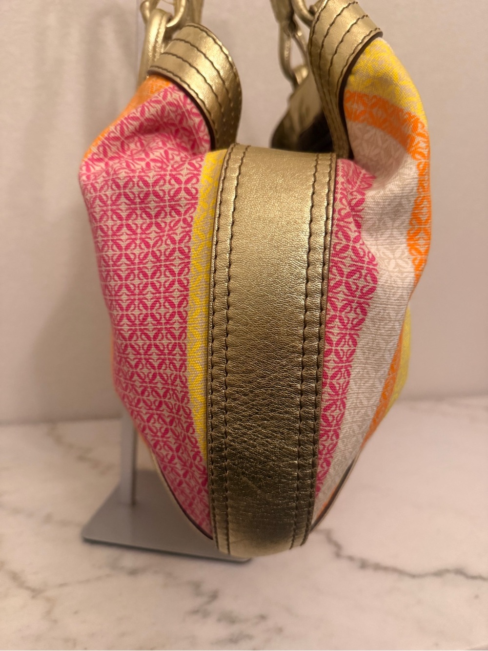 Loewe Anagram "New Road" Striped Canvas Fiesta Satchel XL Bag-GUC! - Picture 7 of 17